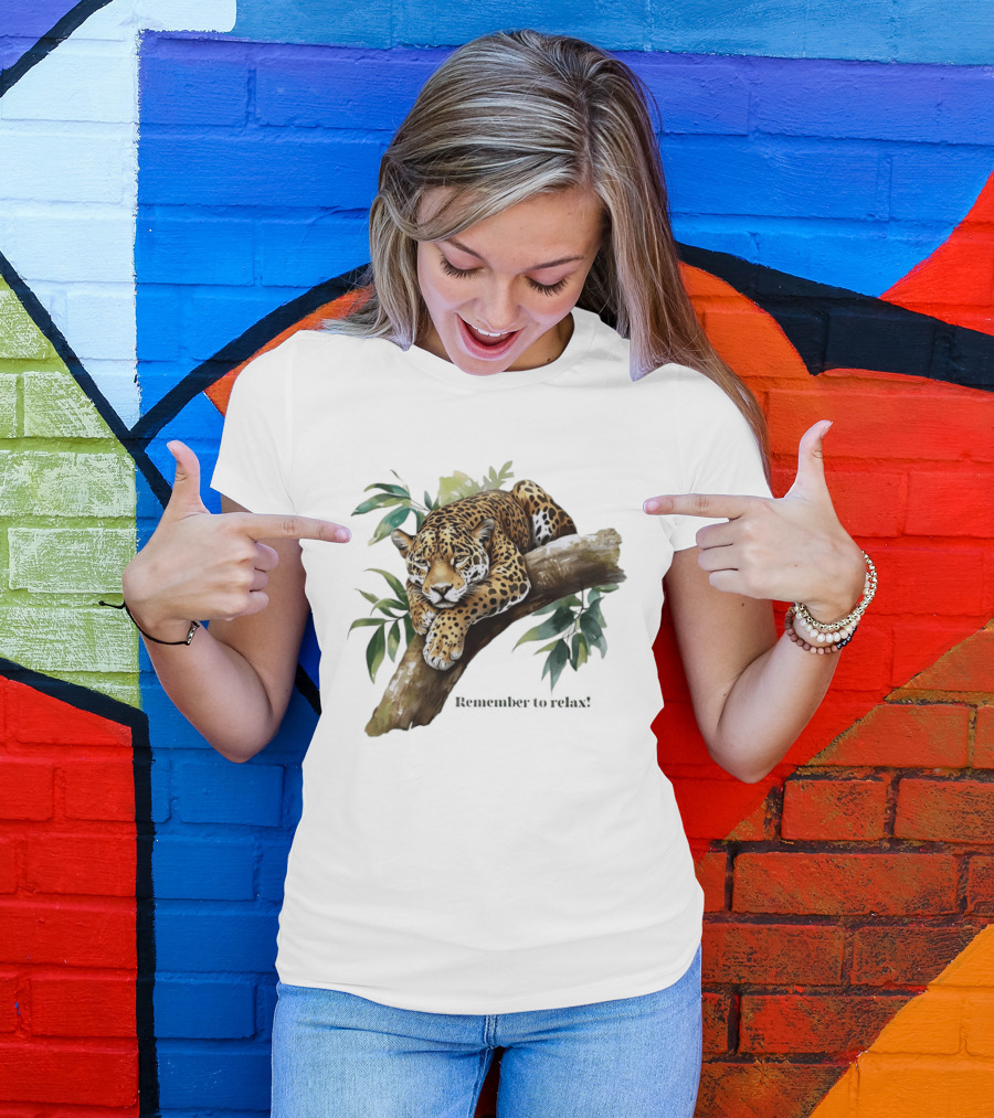 Jaguar Remember To Relax Nature Relaxation Wildlife T-Shirt