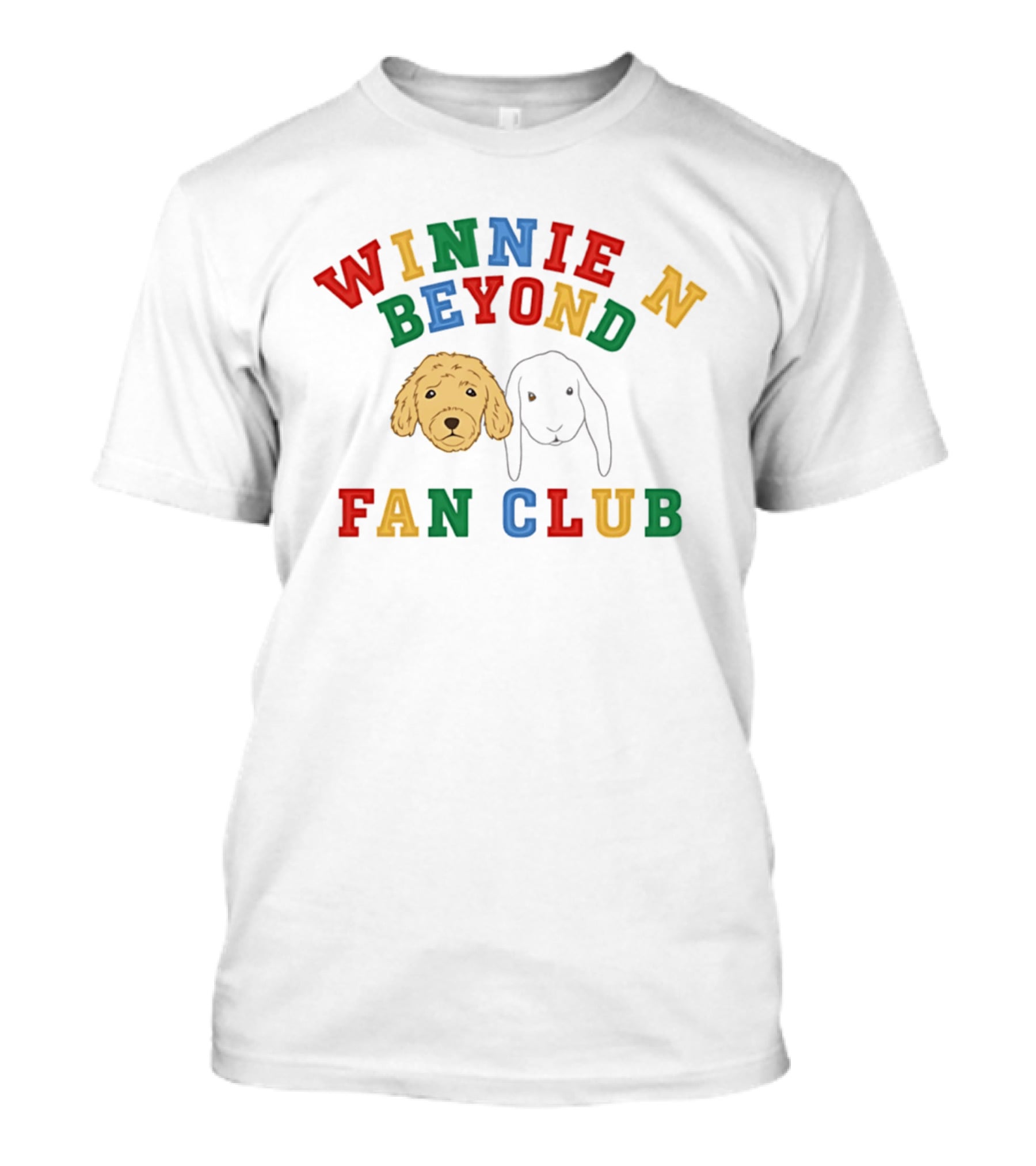 Winnie And Beyond Fan Club Colorful Dog Faces T-Shirt