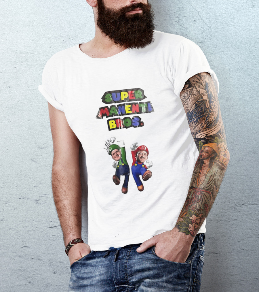 Super Manenti Bros Retro Gaming Adventure T-Shirt