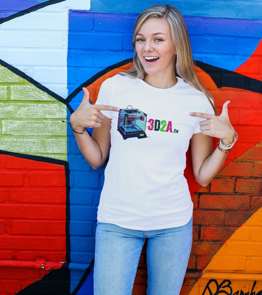 3DZA TV 3D Printer Neon Glitch Aesthetic T-Shirt