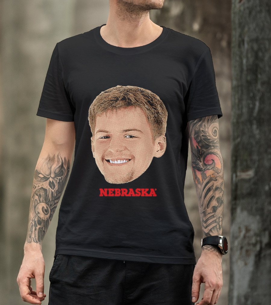 Will Cooper Nebraska Cornhuskers Big Head Image T-Shirt