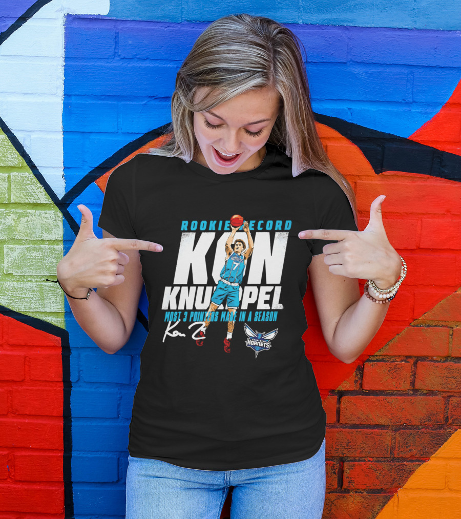 Kon Knueppel Charlotte Hornets Rookie Record Most 3 Pointers Made In A Season T-Shirt