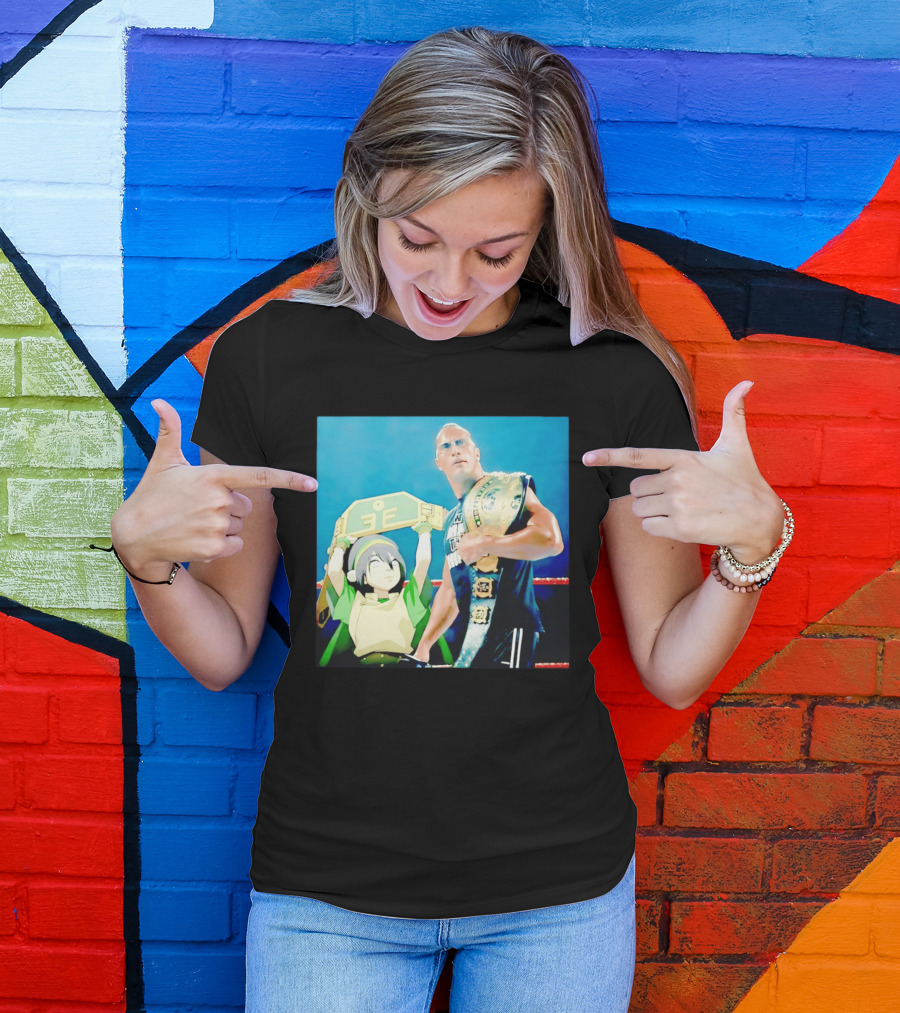 Dwayne The Rock Johnson Meets The Boulder Avatar Crossover Scene T-Shirt