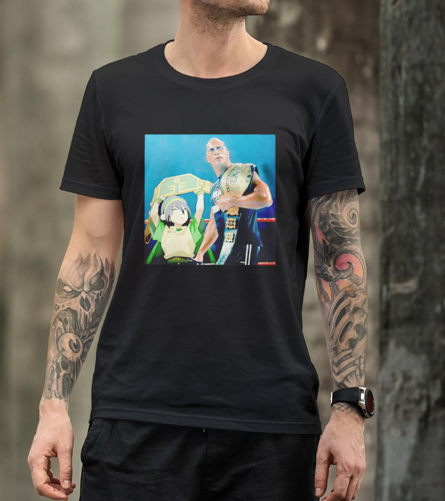 Dwayne The Rock Johnson Meets The Boulder Avatar Crossover Scene T-Shirt