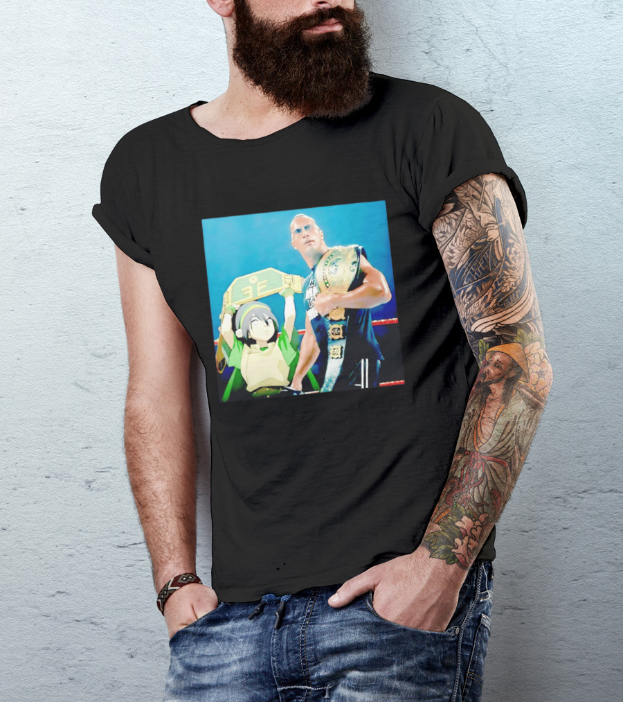 Dwayne The Rock Johnson Meets The Boulder Avatar Crossover Scene T-Shirt