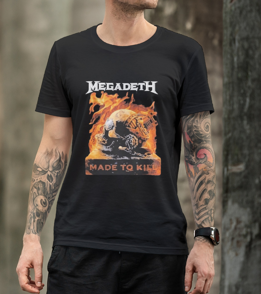 Megadeth Canada 2026 Tour Made To Kill Flaming Skull Explosion T-Shirt