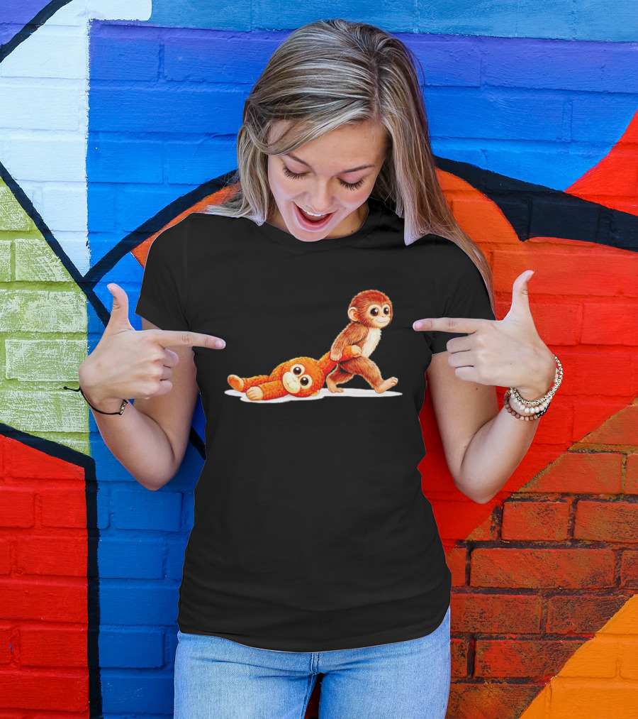 Monkey Punch Ultimately I Have To Be Brave Playful Cartoon T-Shirt