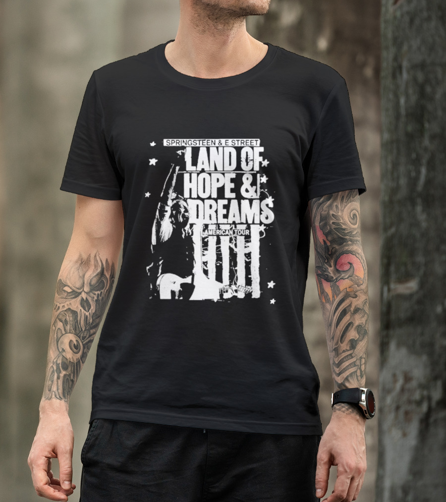 Bruce Springsteen Land Of Hope And Dreams American Tour 2026 Stars Guitarist T-Shirt