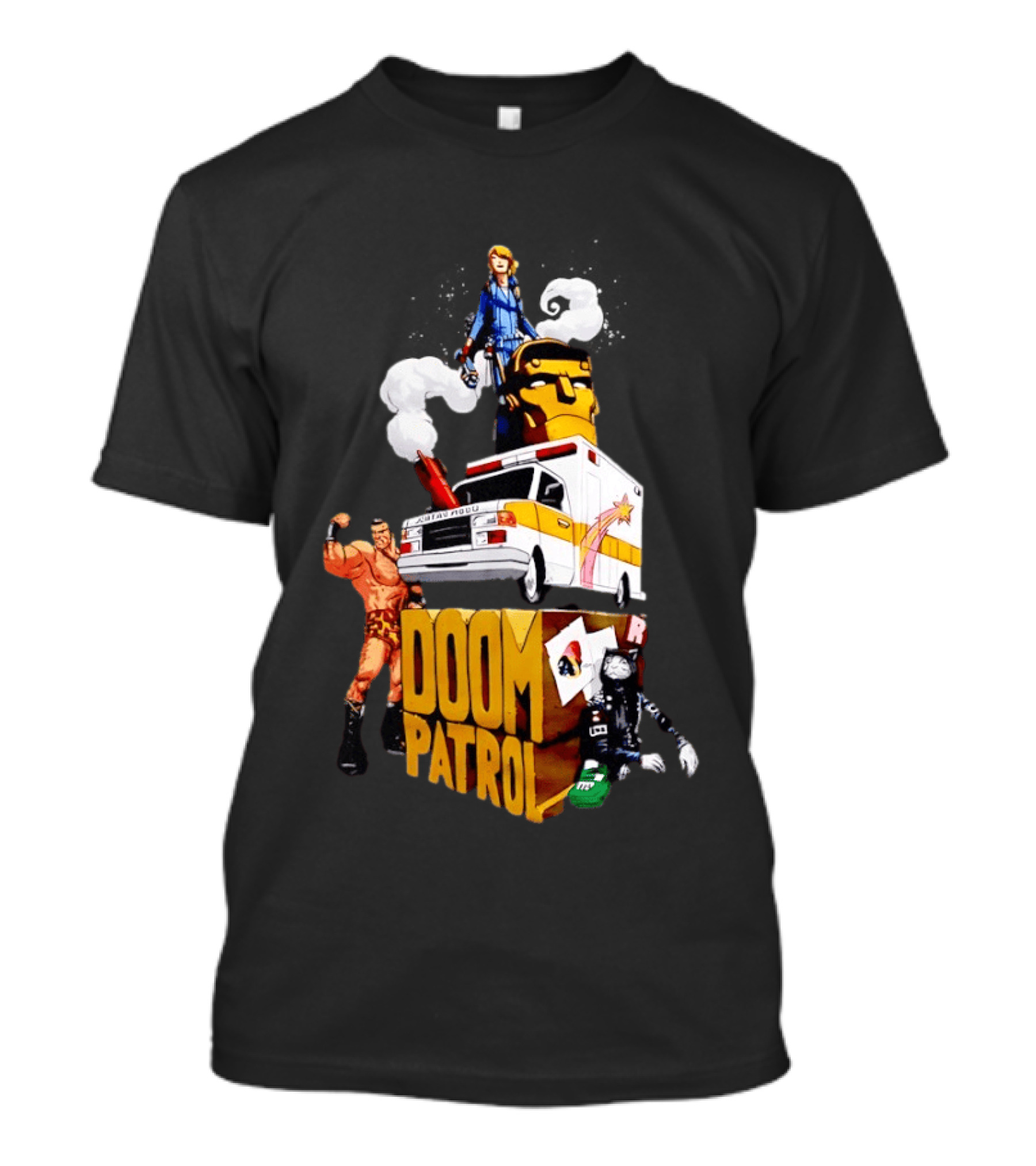 Doom Patrol DC's Young Animal Robotman Negative Man Team Ambulance T-Shirt
