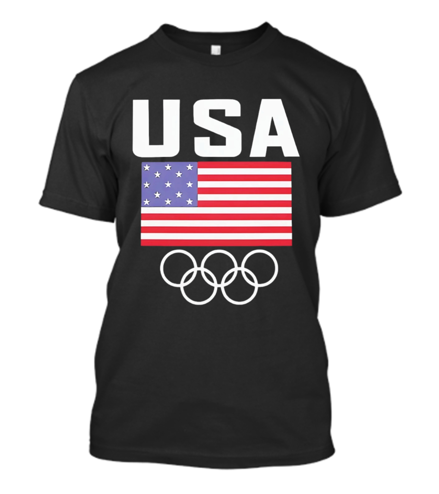 USA American Flag Olympic Rings T-Shirt
