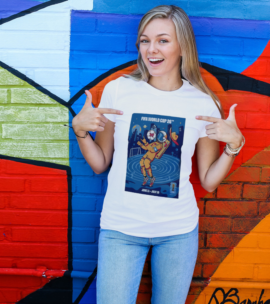 FIFA World Cup 2026 Astronaut In Houston June 11 July 19 Soccer Space T-Shirt