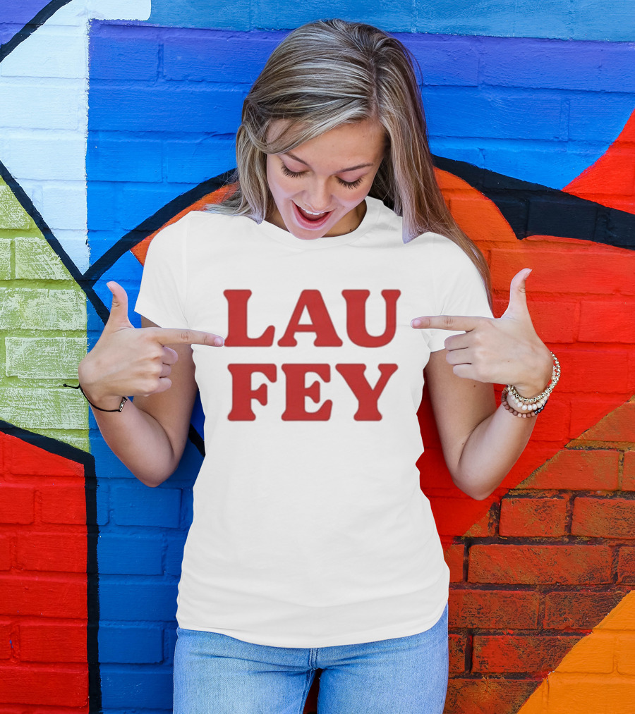 Laufey Music LAU FEY Text Bold Red Styling T-Shirt