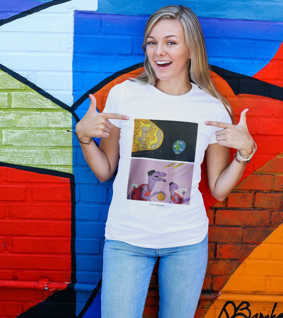 LeBron James Raptors Dinosaurs Meteor Basketball 2018 T-Shirt