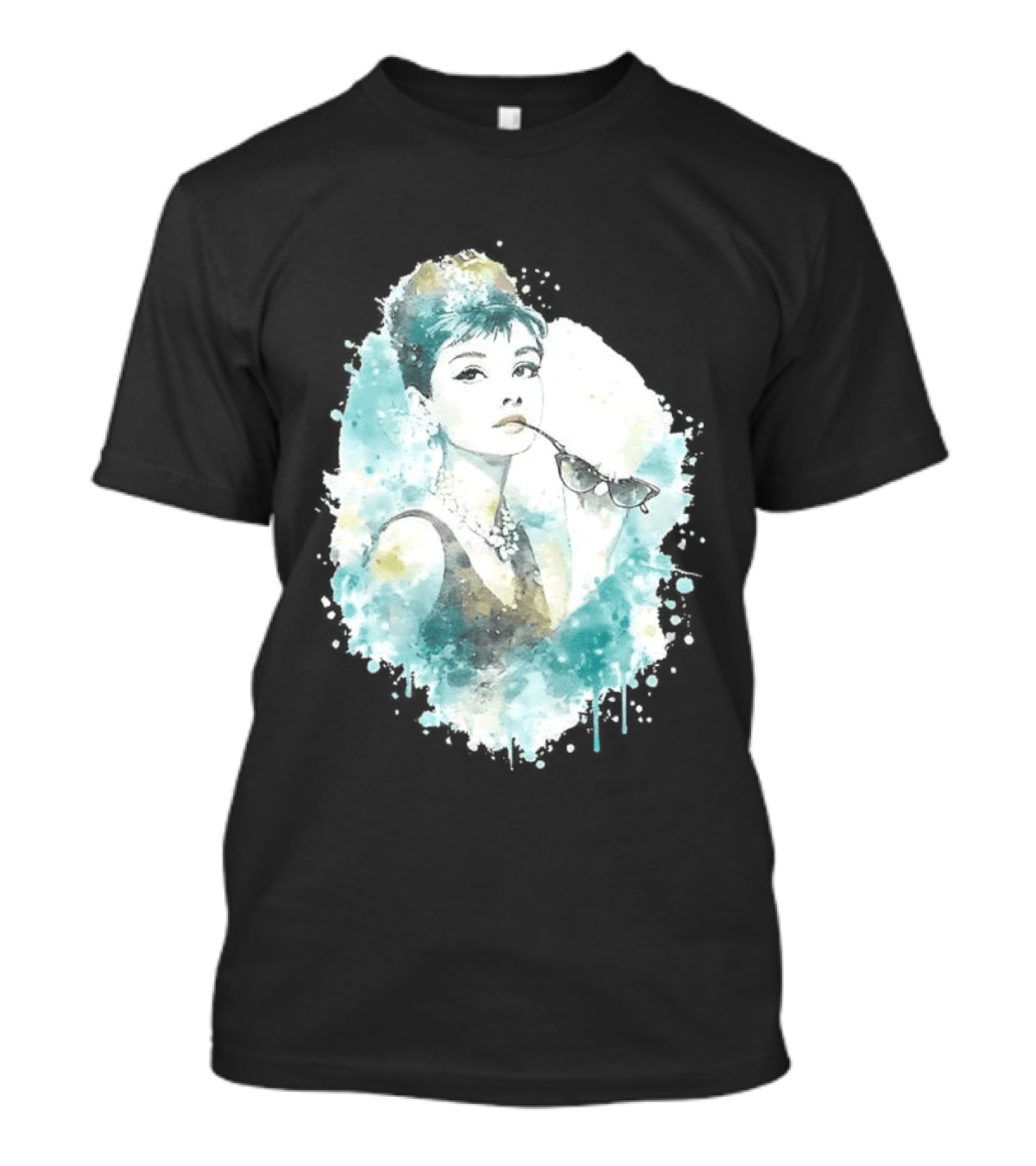 Mrs. Hepburn Watercolour Painting Aesthetic T-Shirt