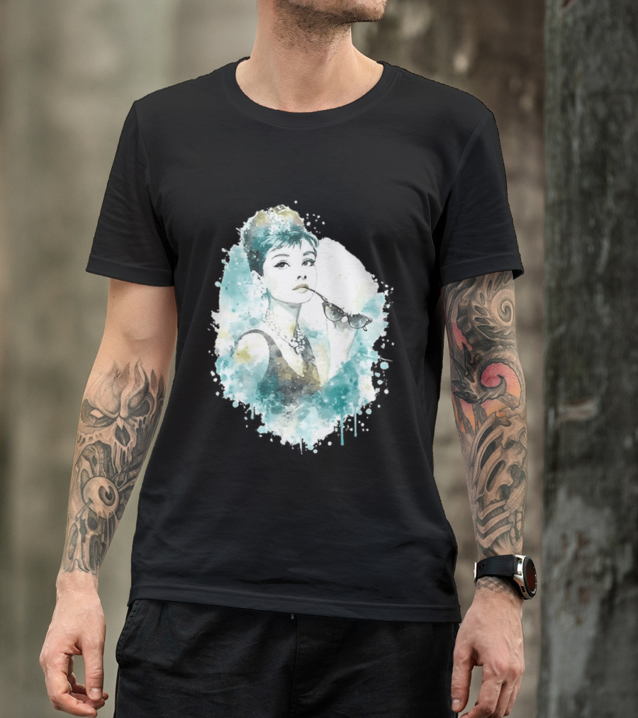 Mrs. Hepburn Watercolour Painting Aesthetic T-Shirt