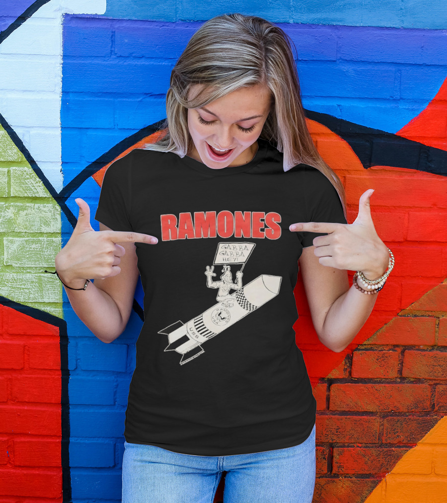 Ramones Gabba Gabba Hey USS Rocket Punk T-Shirt
