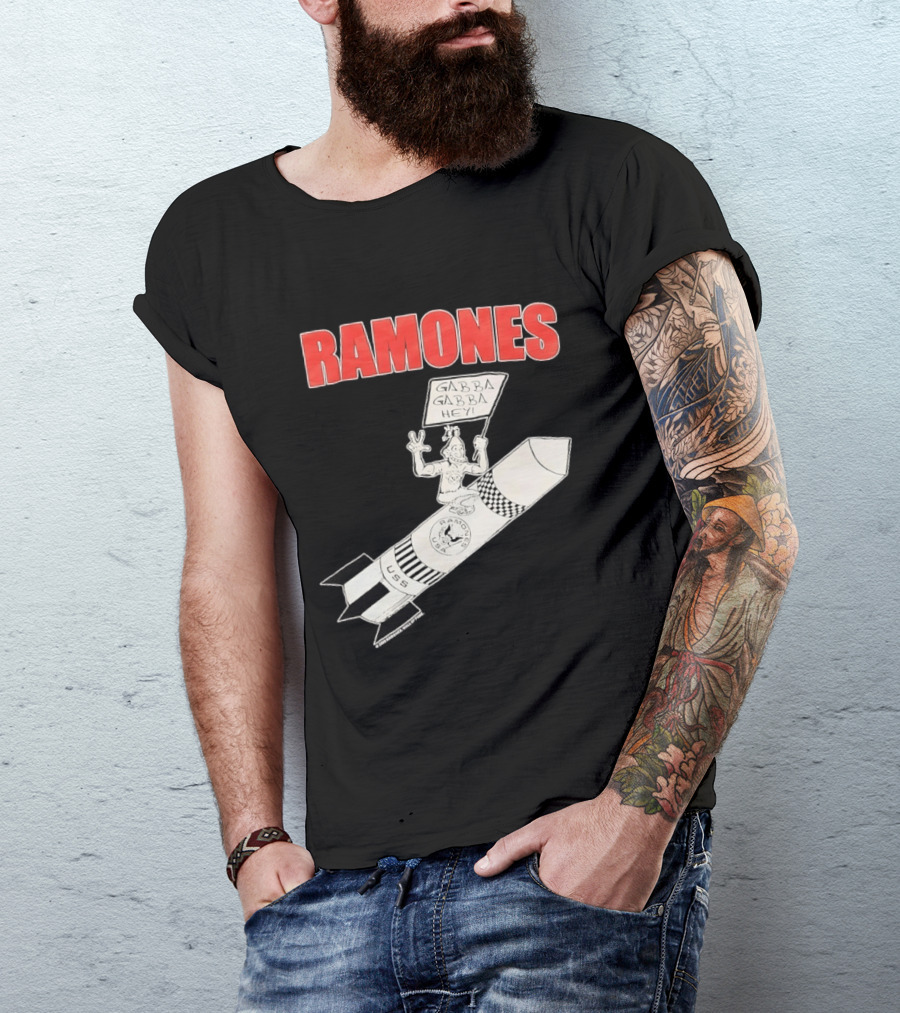 Ramones Gabba Gabba Hey USS Rocket Punk T-Shirt