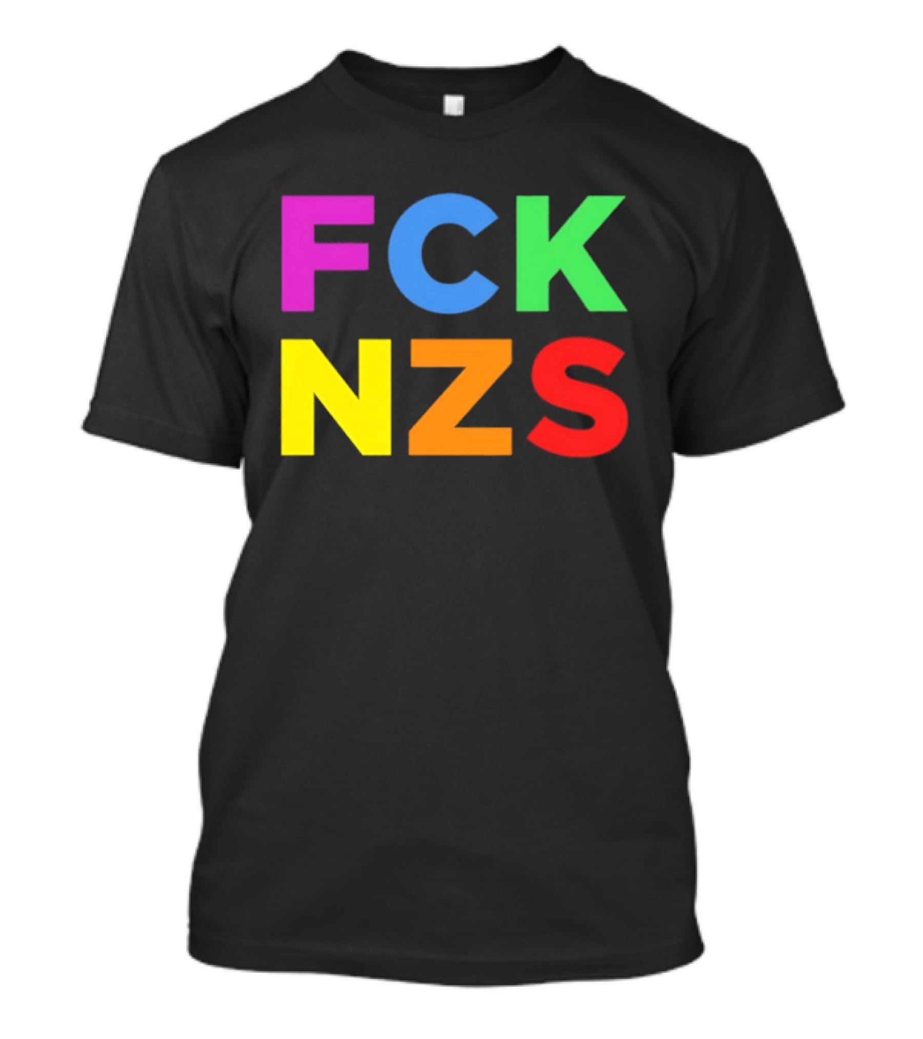 FCK NZS Rainbow Bold Block Letters T-Shirt