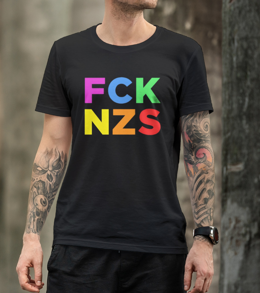 FCK NZS Rainbow Bold Block Letters T-Shirt