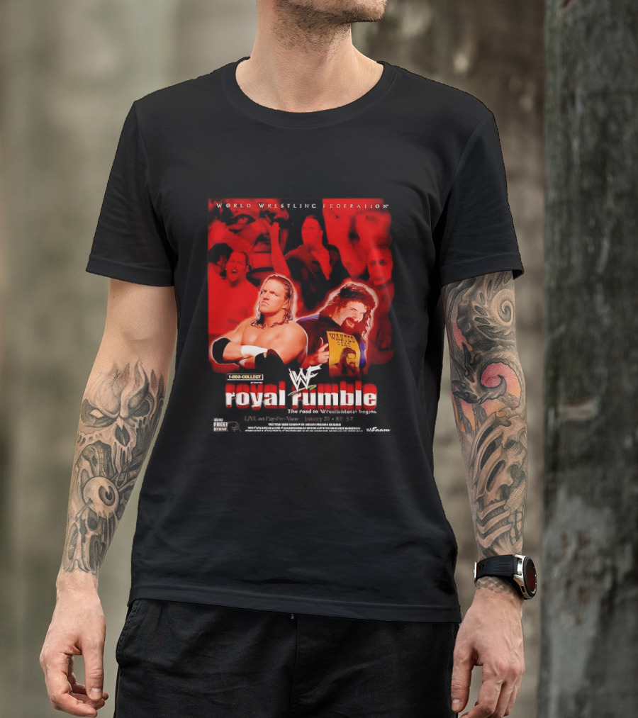 WWF Royal Rumble Wrestling Federation 1 800 COLLECT Wanted Dead T-Shirt