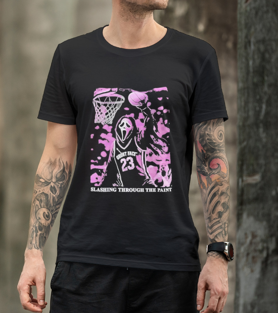 Scream Number 23 Basketball Paint Brush Drip T-Shirt