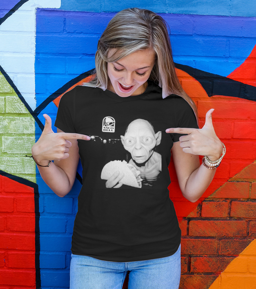 Gollum Taco Bell Mashup Middle Earth Eats Fast Food Iconic Fusion T-Shirt