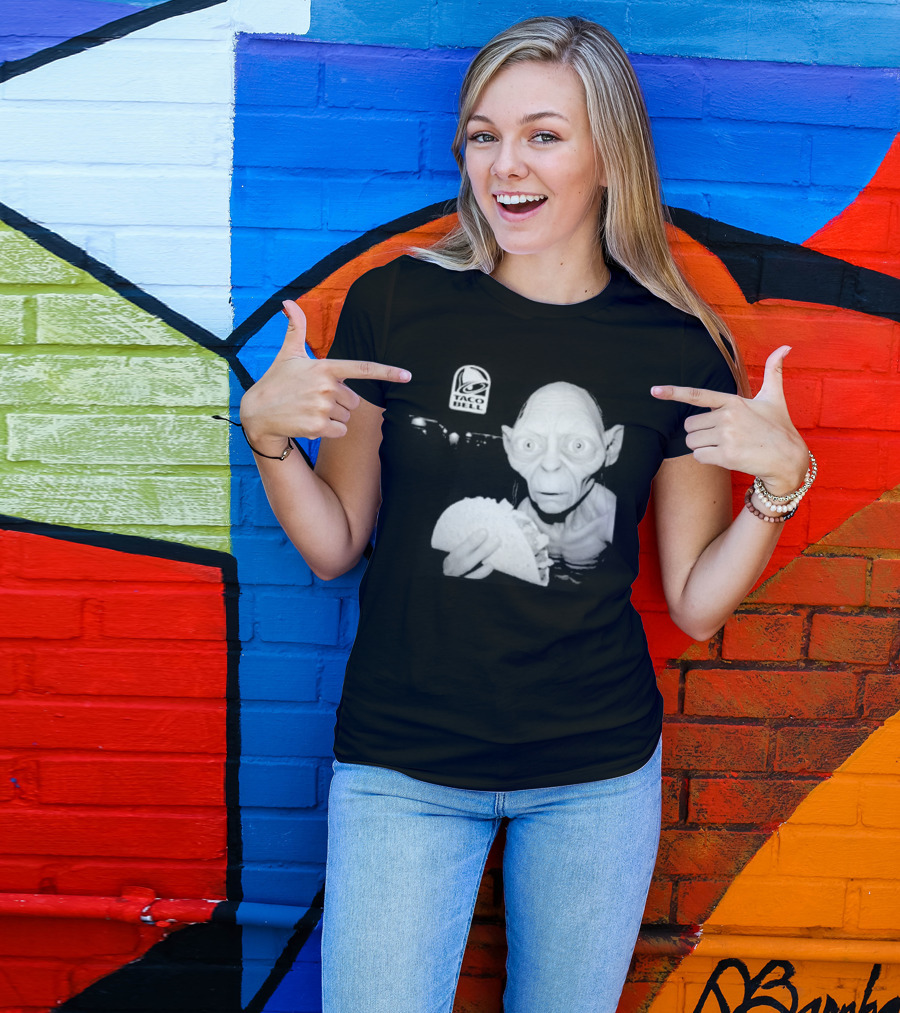 Gollum Taco Bell Mashup Middle Earth Eats Fast Food Iconic Fusion T-Shirt