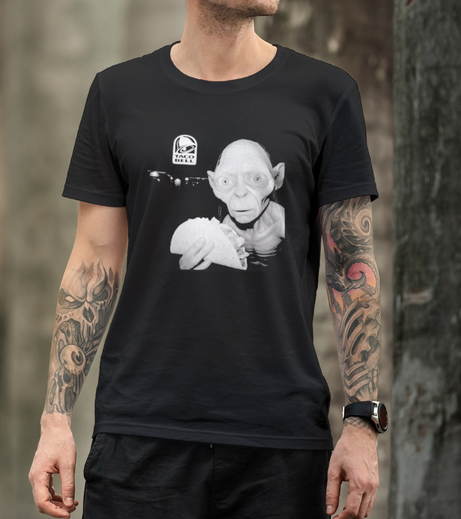 Gollum Taco Bell Mashup Middle Earth Eats Fast Food Iconic Fusion T-Shirt