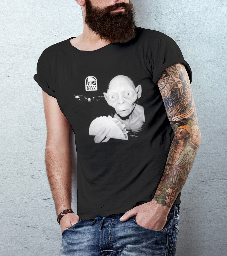 Gollum Taco Bell Mashup Middle Earth Eats Fast Food Iconic Fusion T-Shirt