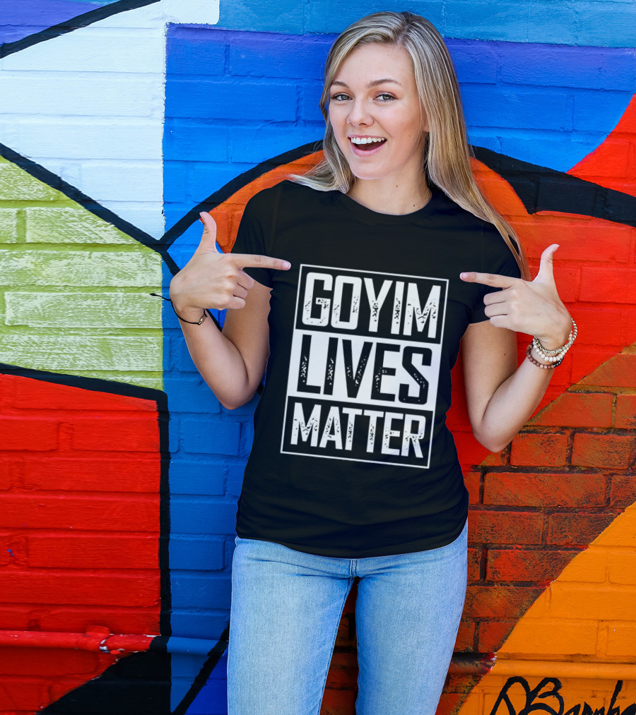 Goyim Lives Matter Phrase Rectangular Bold White T-Shirt