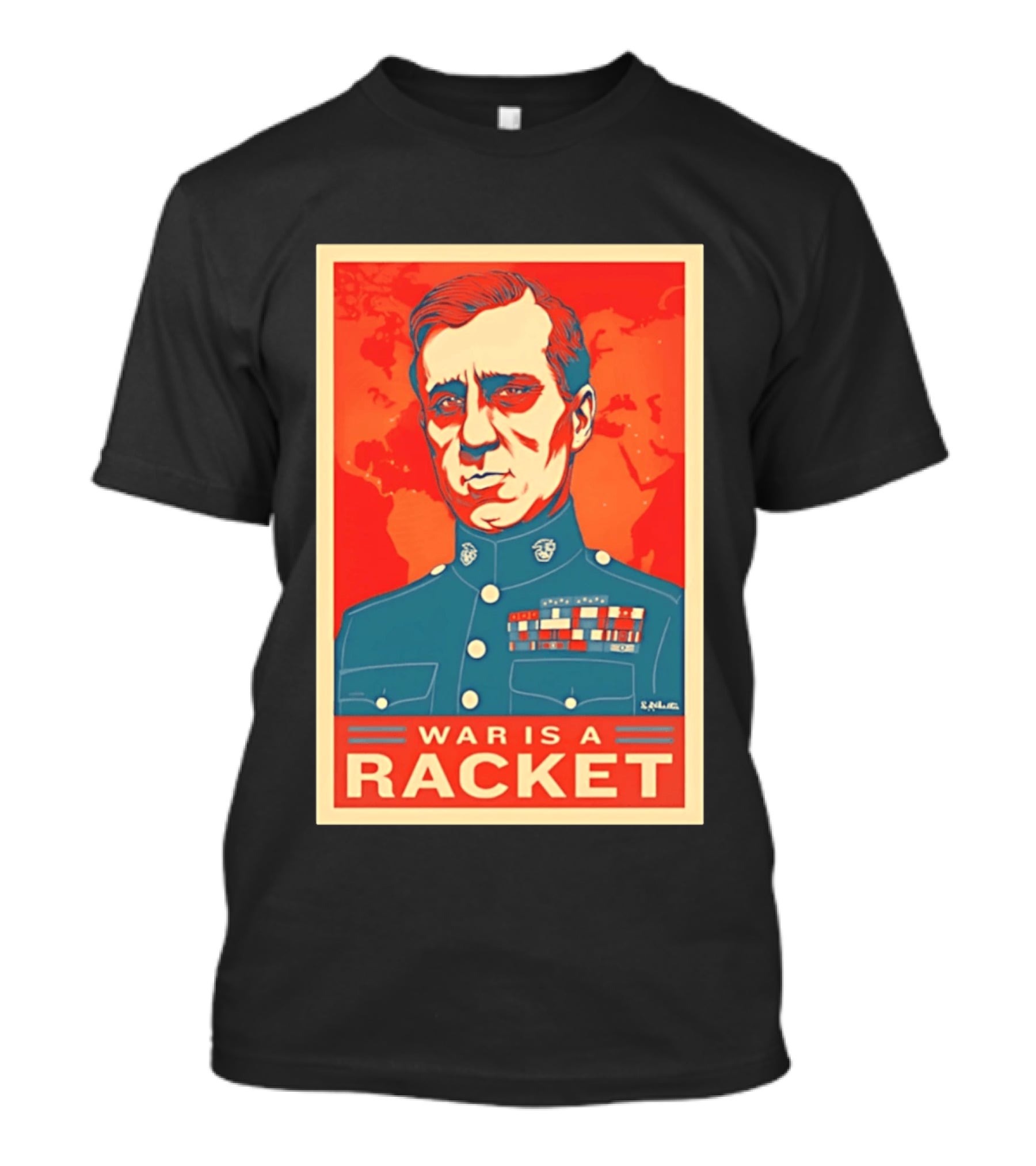 Smedley Butler War Is A Racket Organic Military Satire T-Shirt