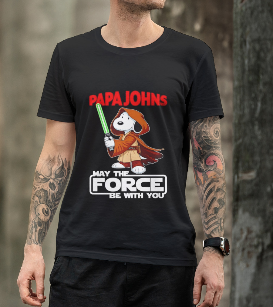 Snoopy Jedi Papa Johns May The Force Be With You Pizza Fan Favorite T-Shirt