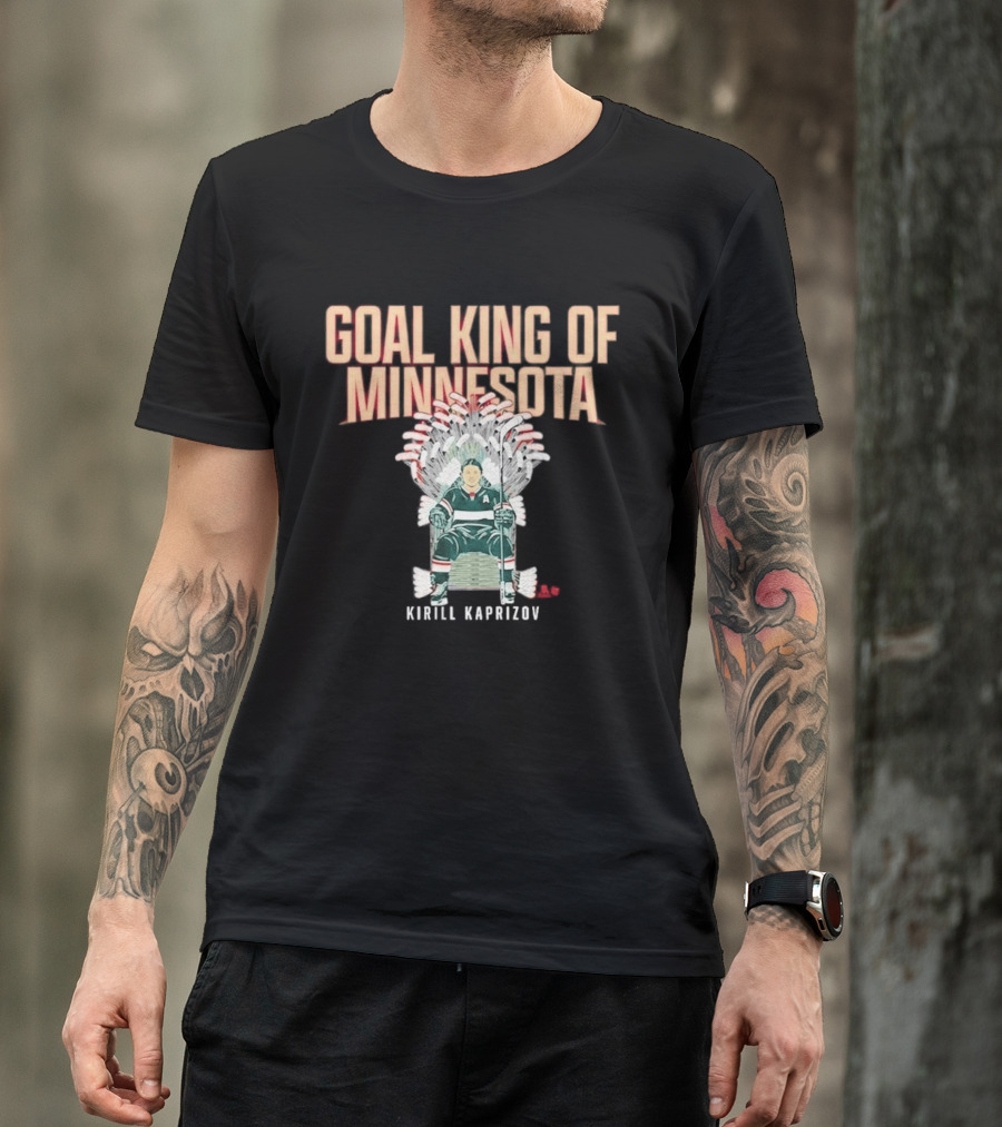 Kirill Kaprizov Goal King Of Minnesota Hockey Throne T-Shirt