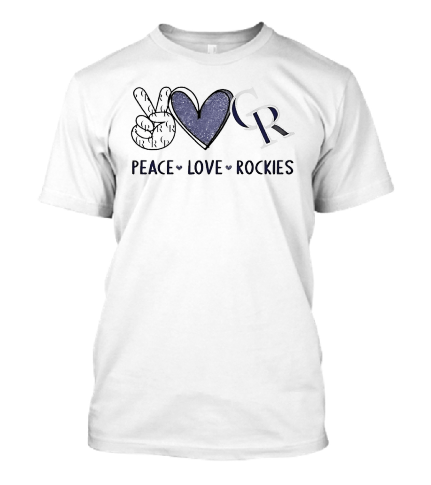 PEACE LOVE ROCKIES Hand Sign Heart CR T-Shirt