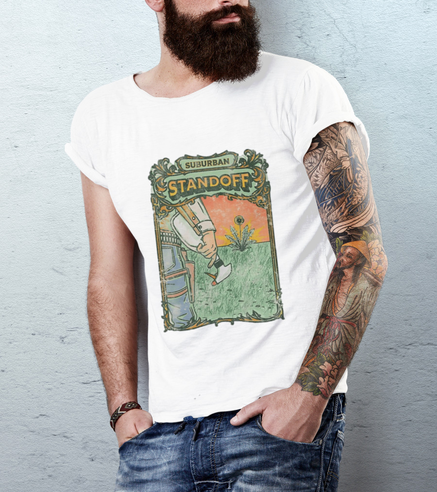 Suburban Standoff Wild West Duel Scene T-Shirt