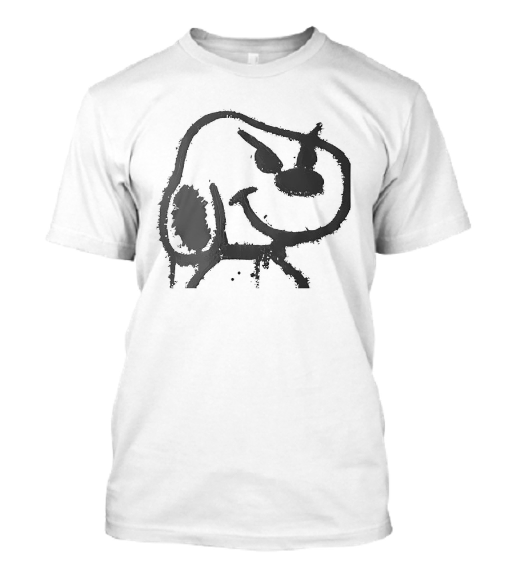 Snoopy Minimalist Outline Feeding Sketch T-Shirt