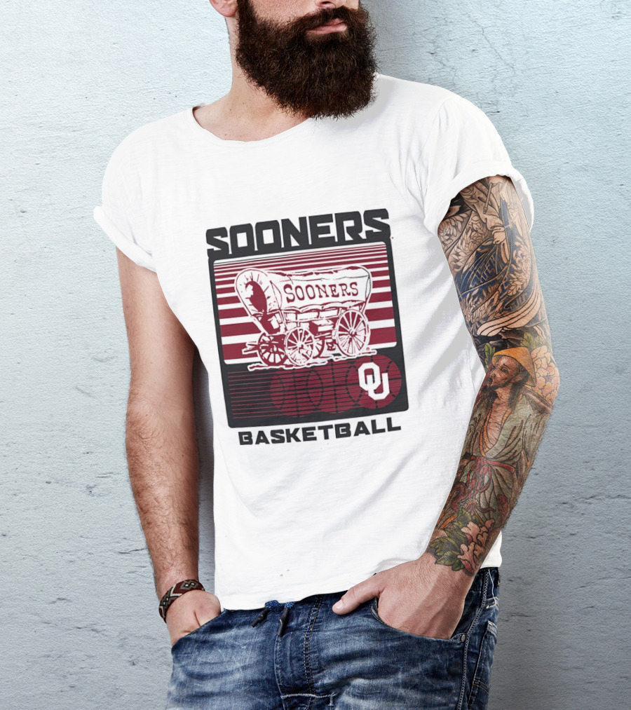 Sooners Basketball 1800s Wagon OU Staredown T-Shirt