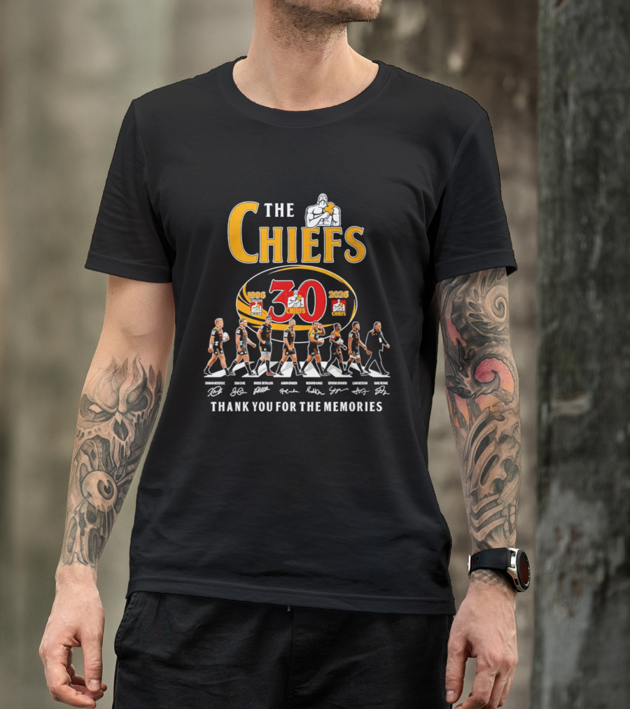 The Chiefs 30th Anniversary 1996 2026 Thank You For The Memories Signatures T-Shirt