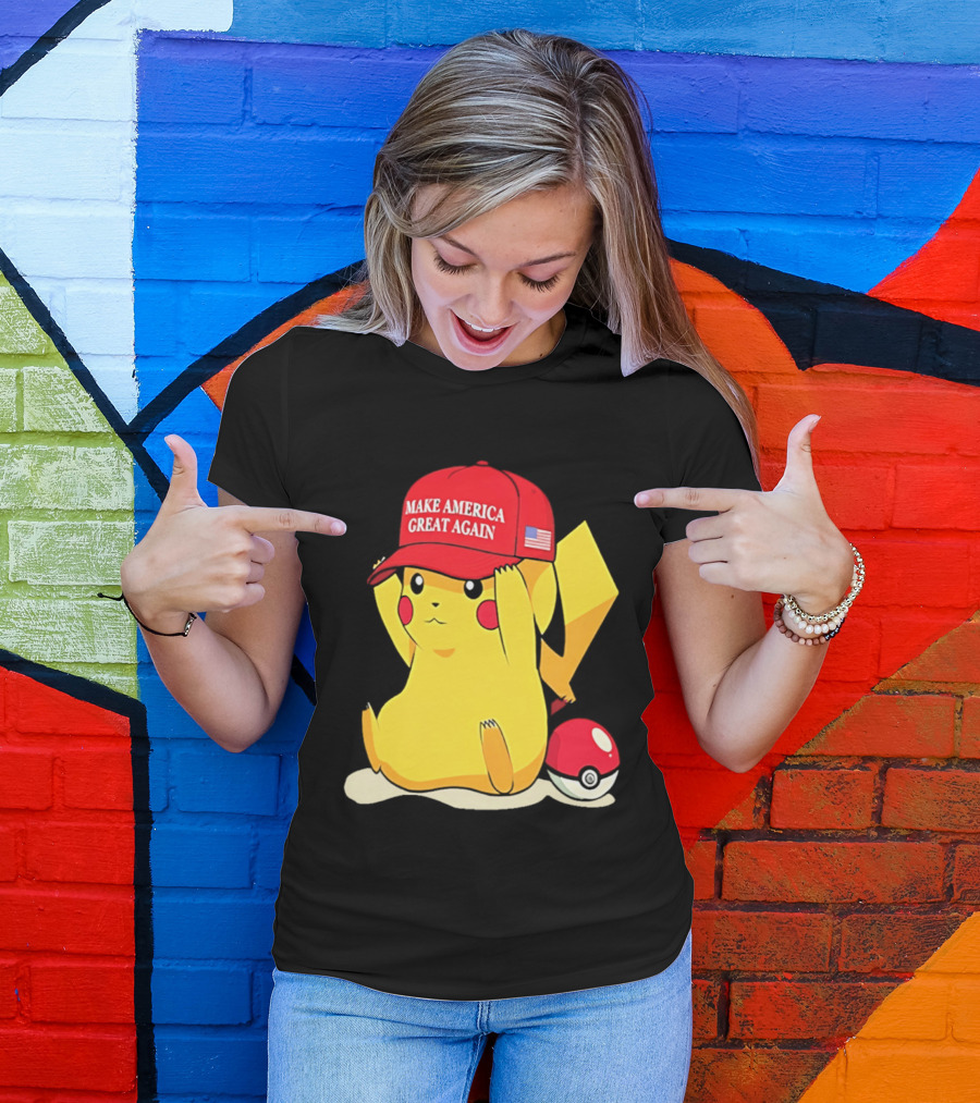 MAGA Pikachu Make America Great Again Hat Pokemon Fan Trend T-Shirt
