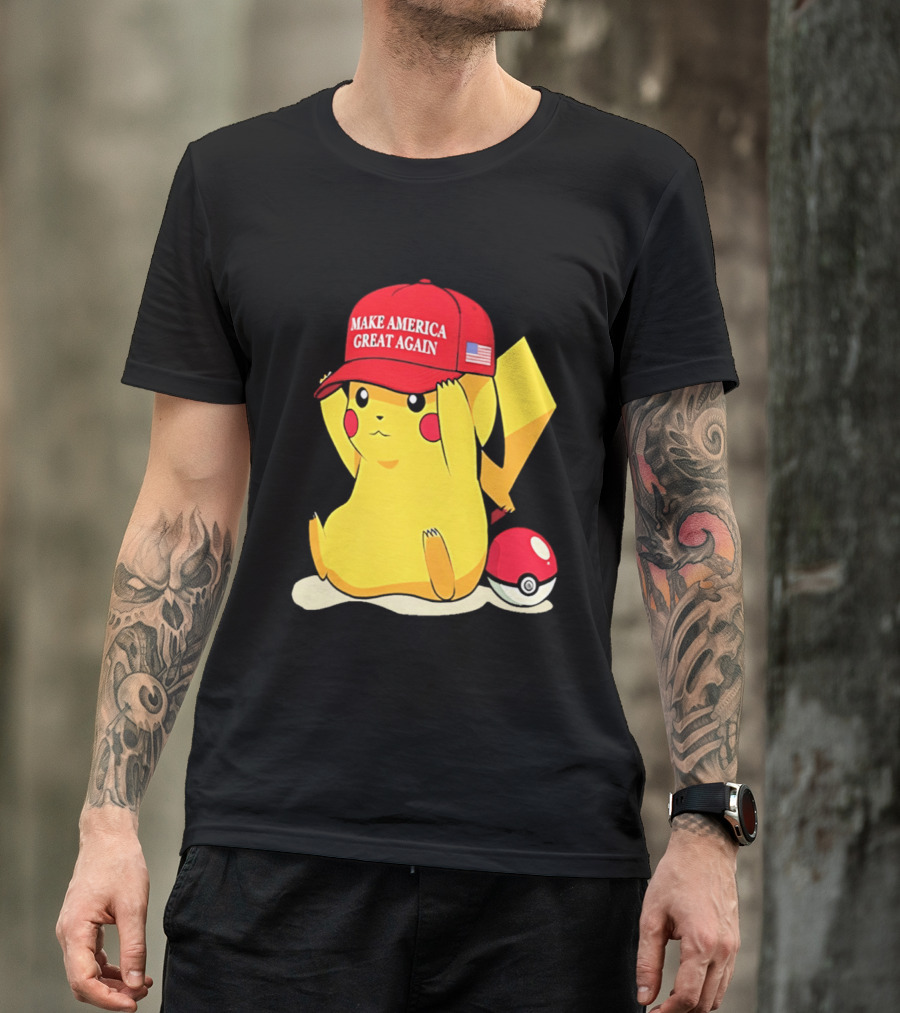 MAGA Pikachu Make America Great Again Hat Pokemon Fan Trend T-Shirt