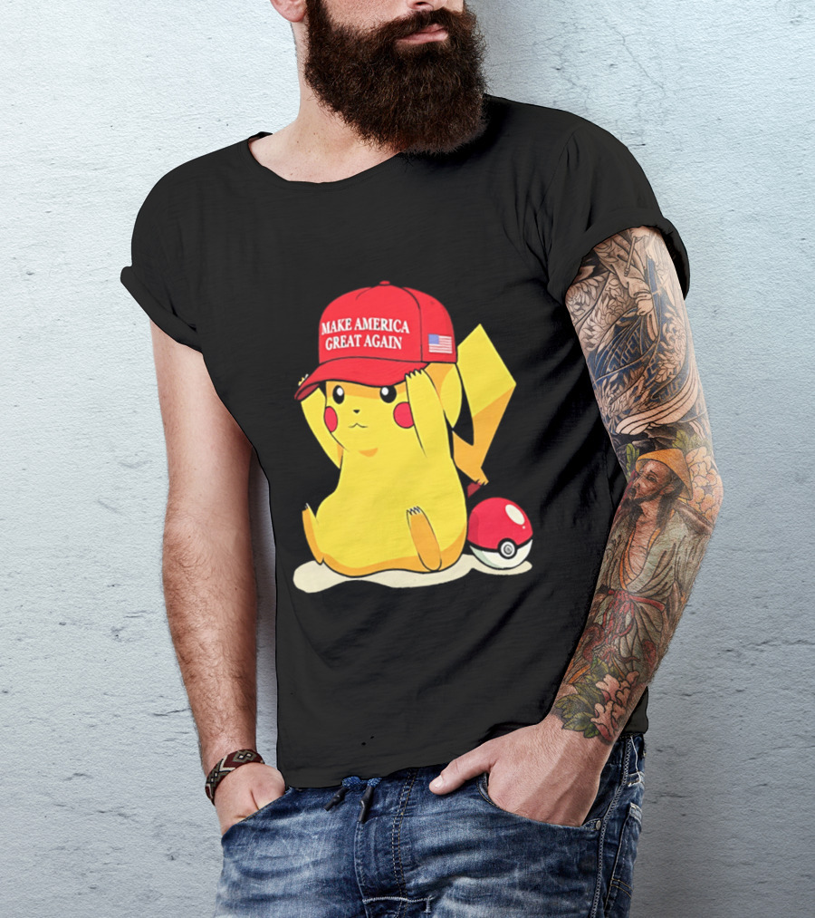 MAGA Pikachu Make America Great Again Hat Pokemon Fan Trend T-Shirt
