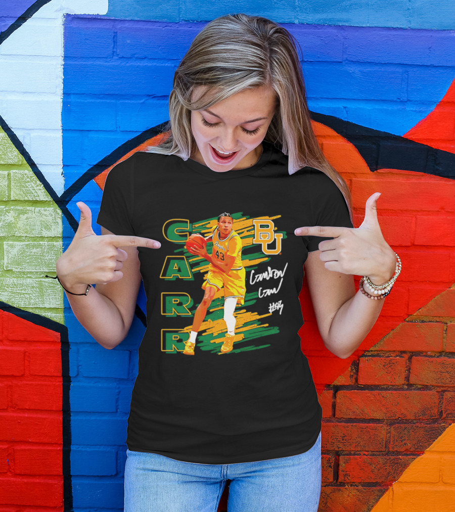 CARR Baylor Basketball Player BU Number 4 Collage T-Shirt