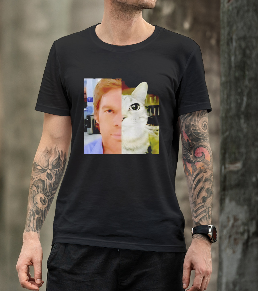 Dexter Morgan Cat Mashup Face Fusion T-Shirt