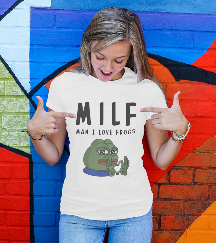 MILF Frog Meme Man I Love Frogs Heart T-Shirt