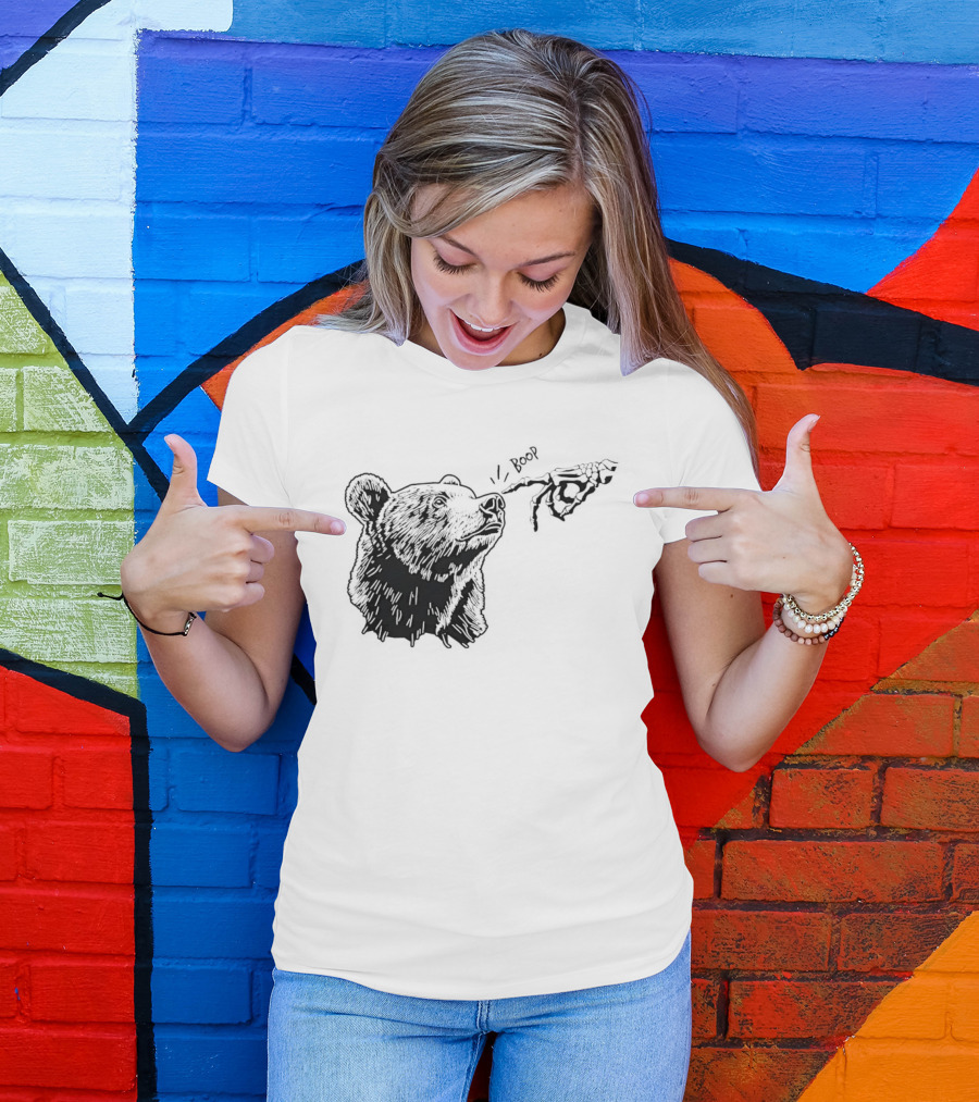 Boop The Bear Meme Black Grizzly Carrot Sketch T-Shirt