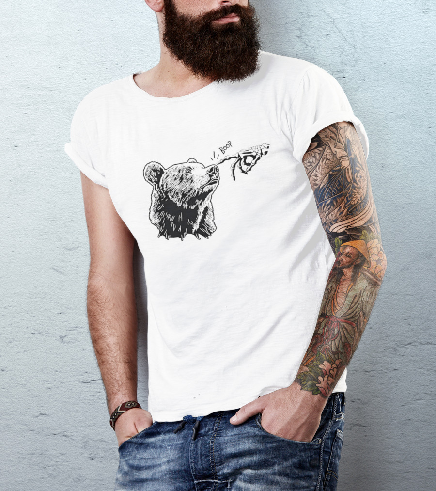 Boop The Bear Meme Black Grizzly Carrot Sketch T-Shirt