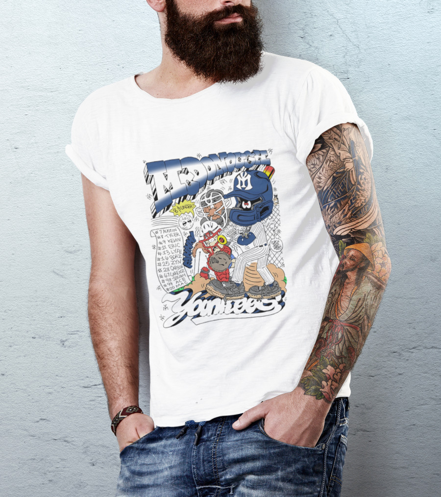 McDonough Yankees Caricature Number List And Players T-Shirt