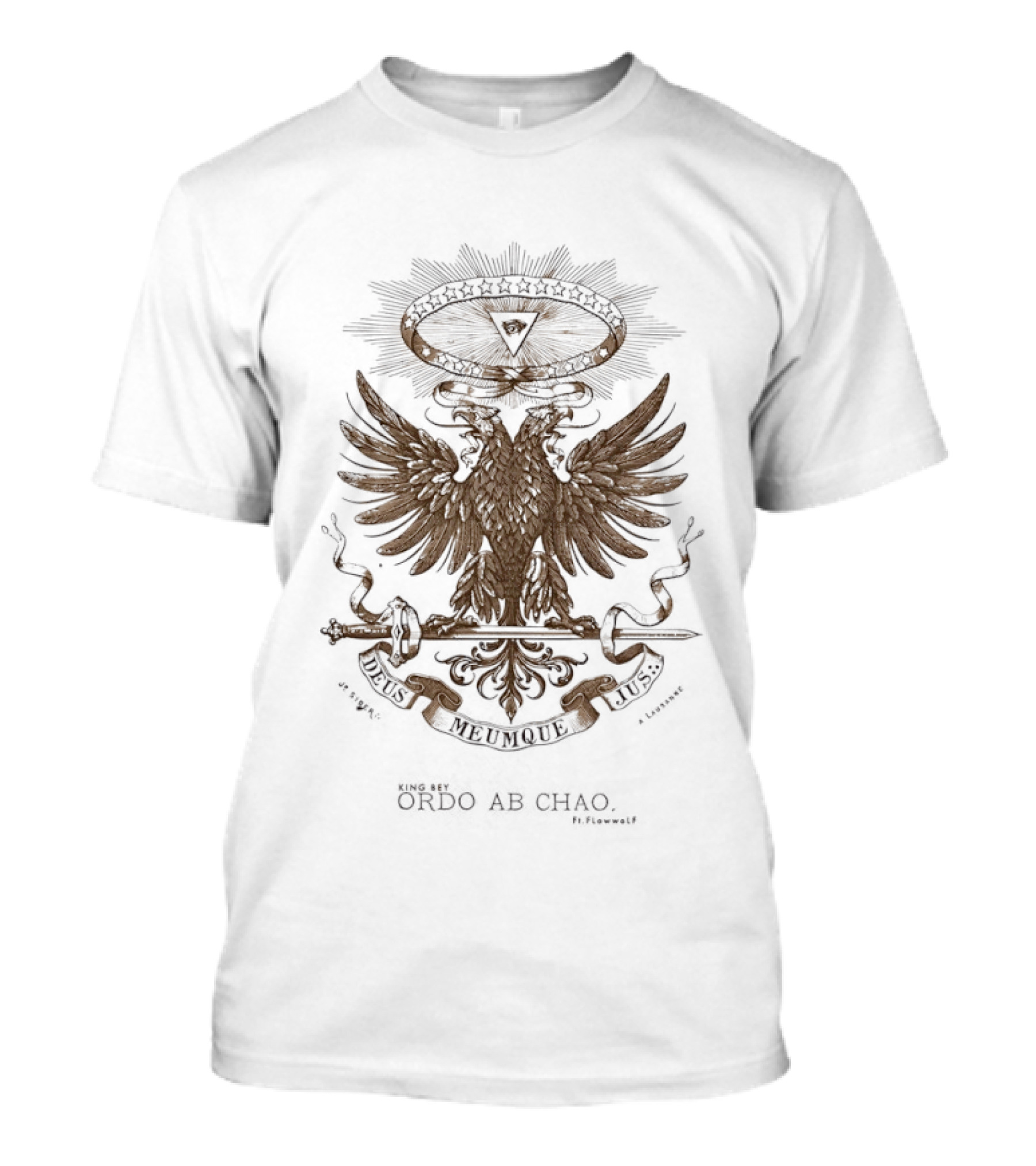 King Bey Ordo Ab Chao Deus Meumque Jus Eagle Emblem With Triangle T-Shirt