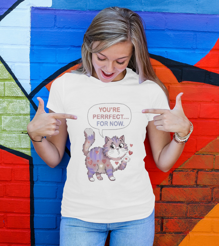 You're Perrfect For Now Love Cat Hearts T-Shirt