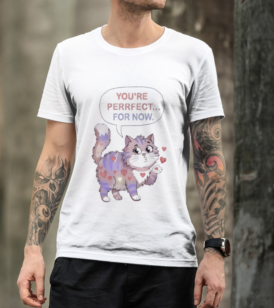 You're Perrfect For Now Love Cat Hearts T-Shirt